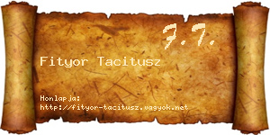 Fityor Tacitusz névjegykártya